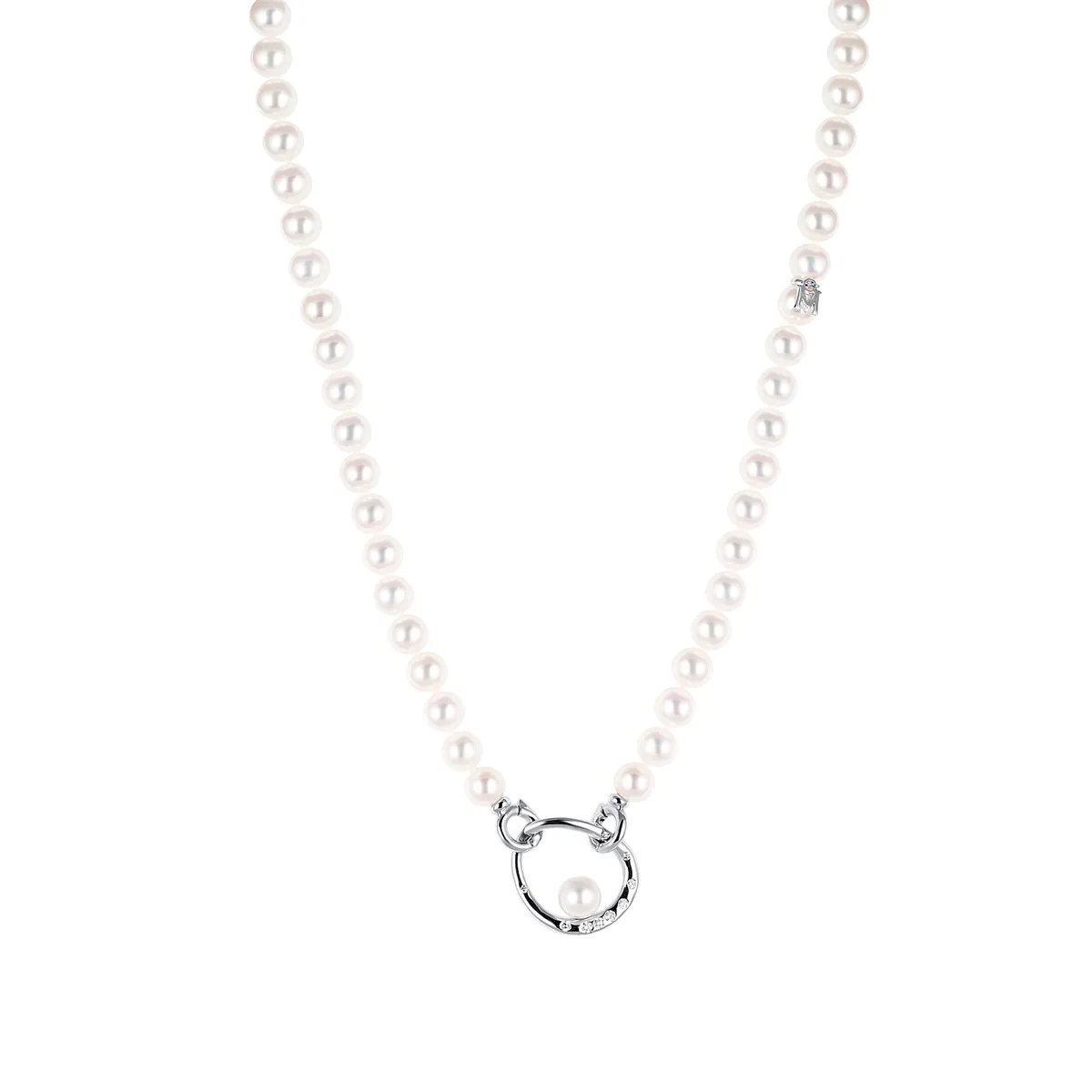 Mikimoto 18K White Gold Pearl and Diamond Necklace