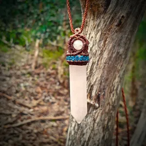 Milky rose quartz necklace