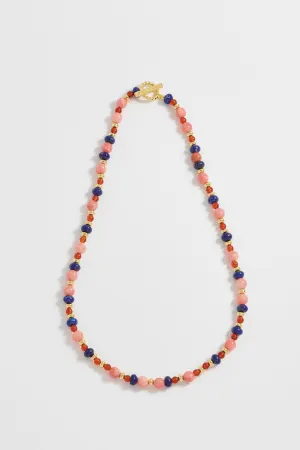 Mixed Gemstone T-Bar Necklace