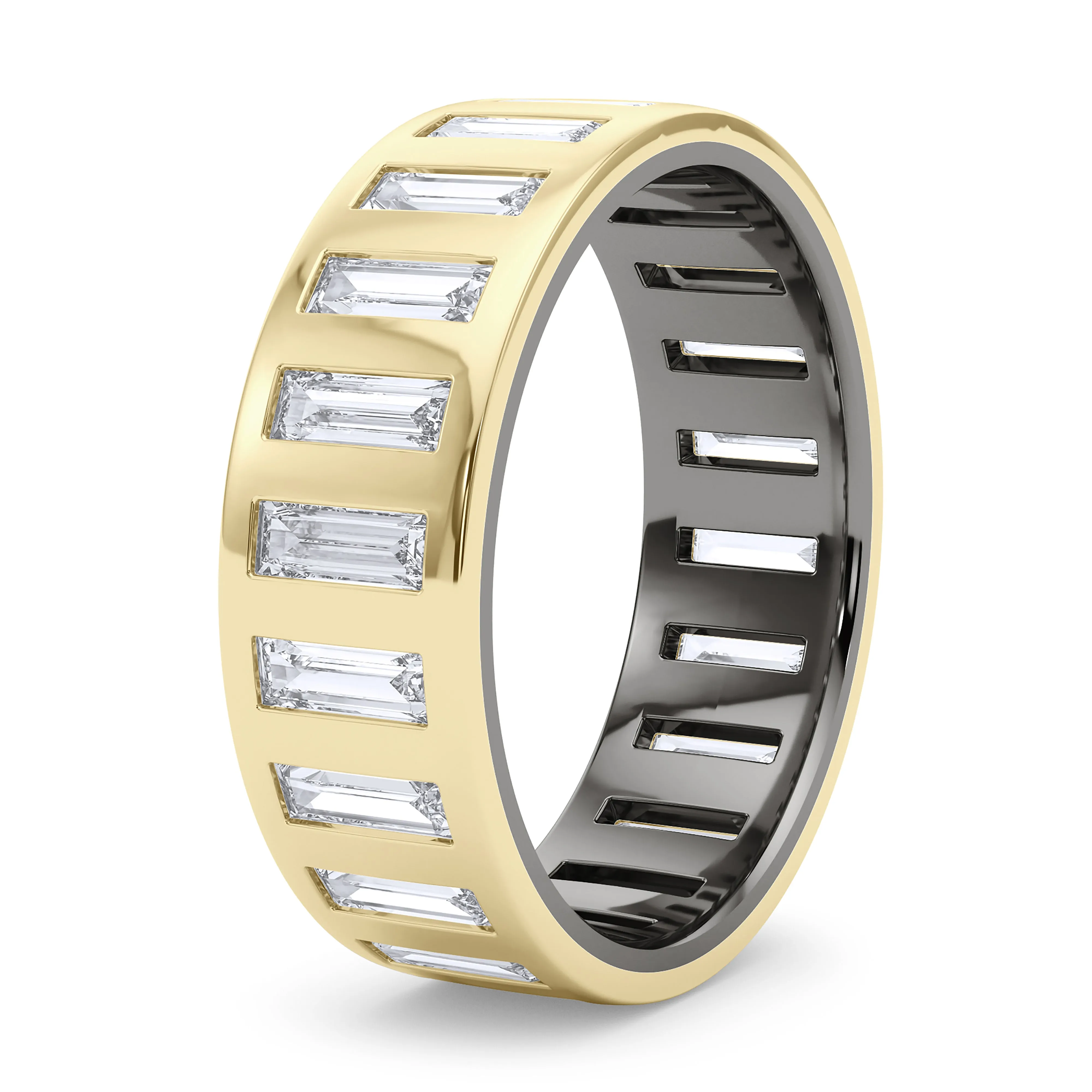 Mixed Metal Men's Vertical Baguette Band