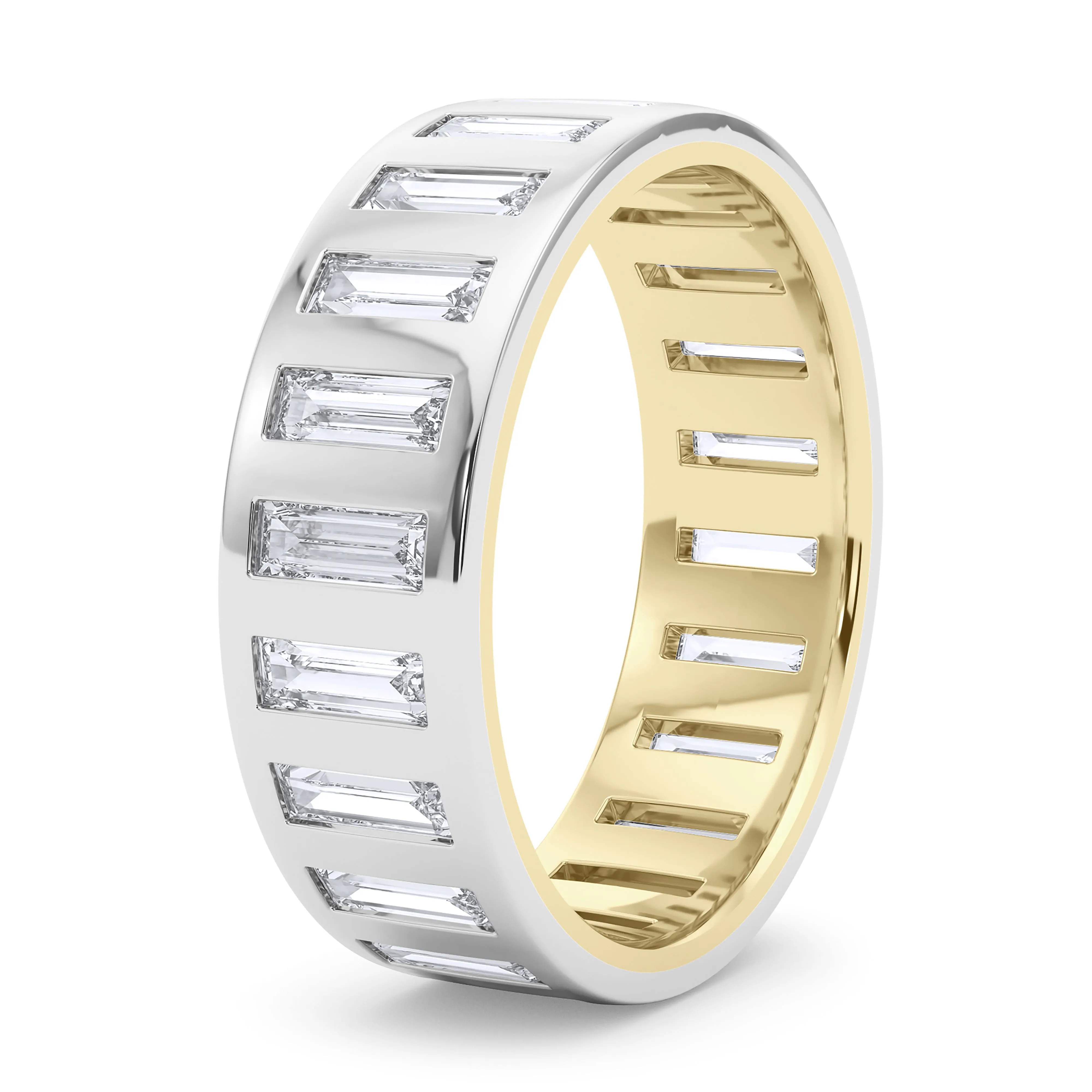 Mixed Metal Men's Vertical Baguette Band