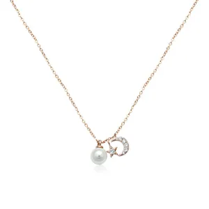 Moon & Star Pearl Necklace