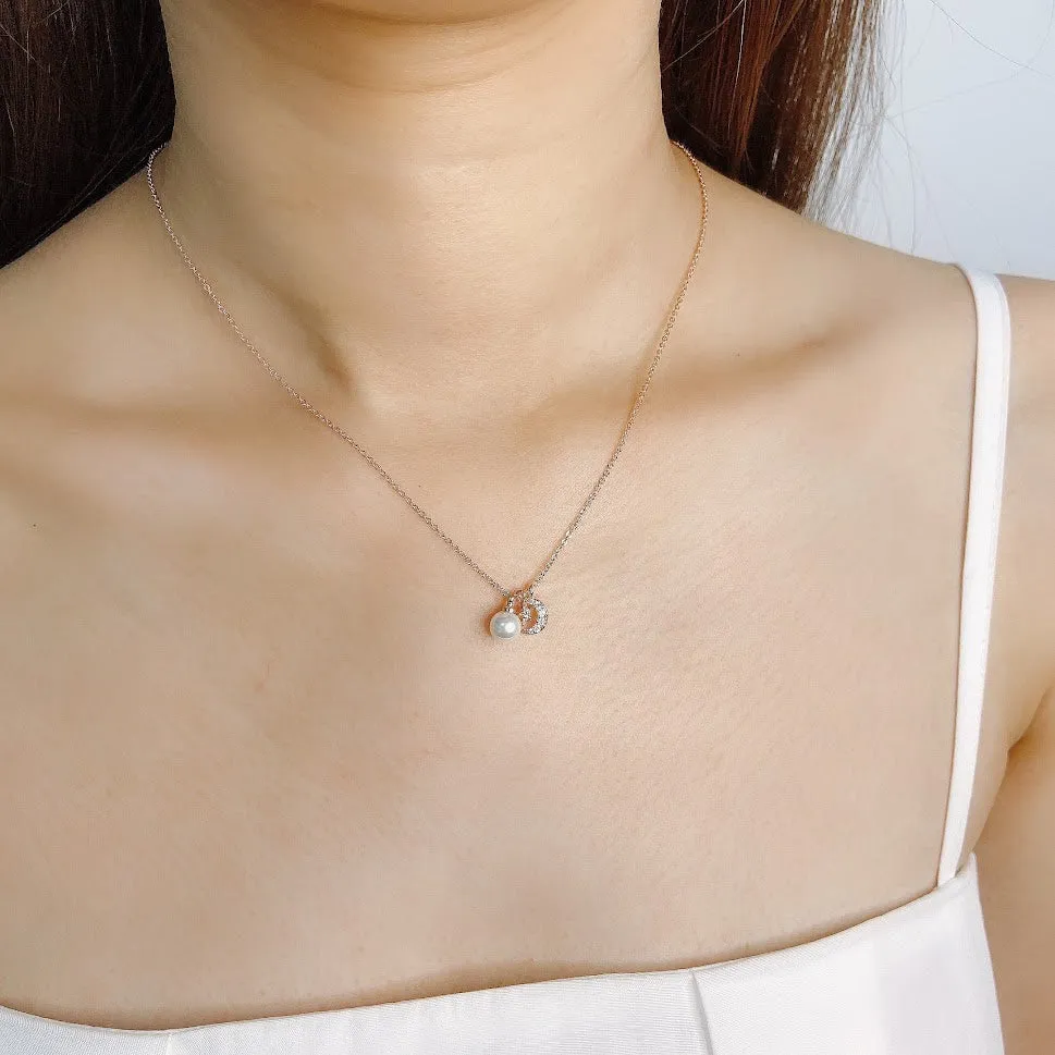 Moon & Star Pearl Necklace