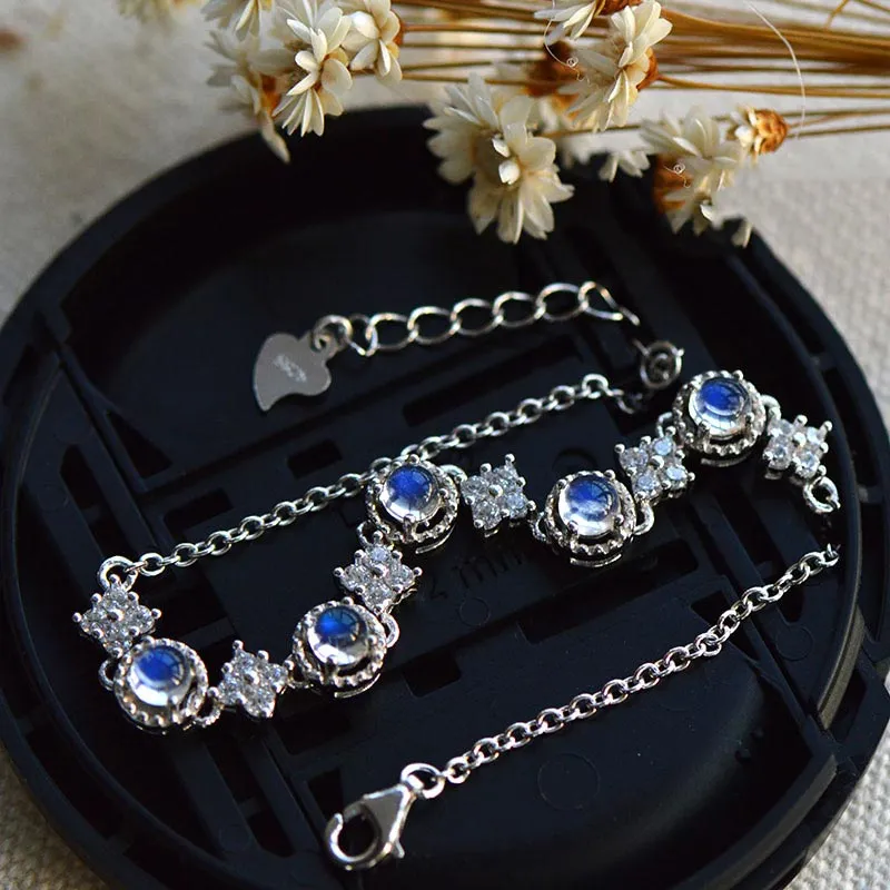 Moonstone Bracelets with Zirconia in Sterling Silver Jewelry Accessories For Women