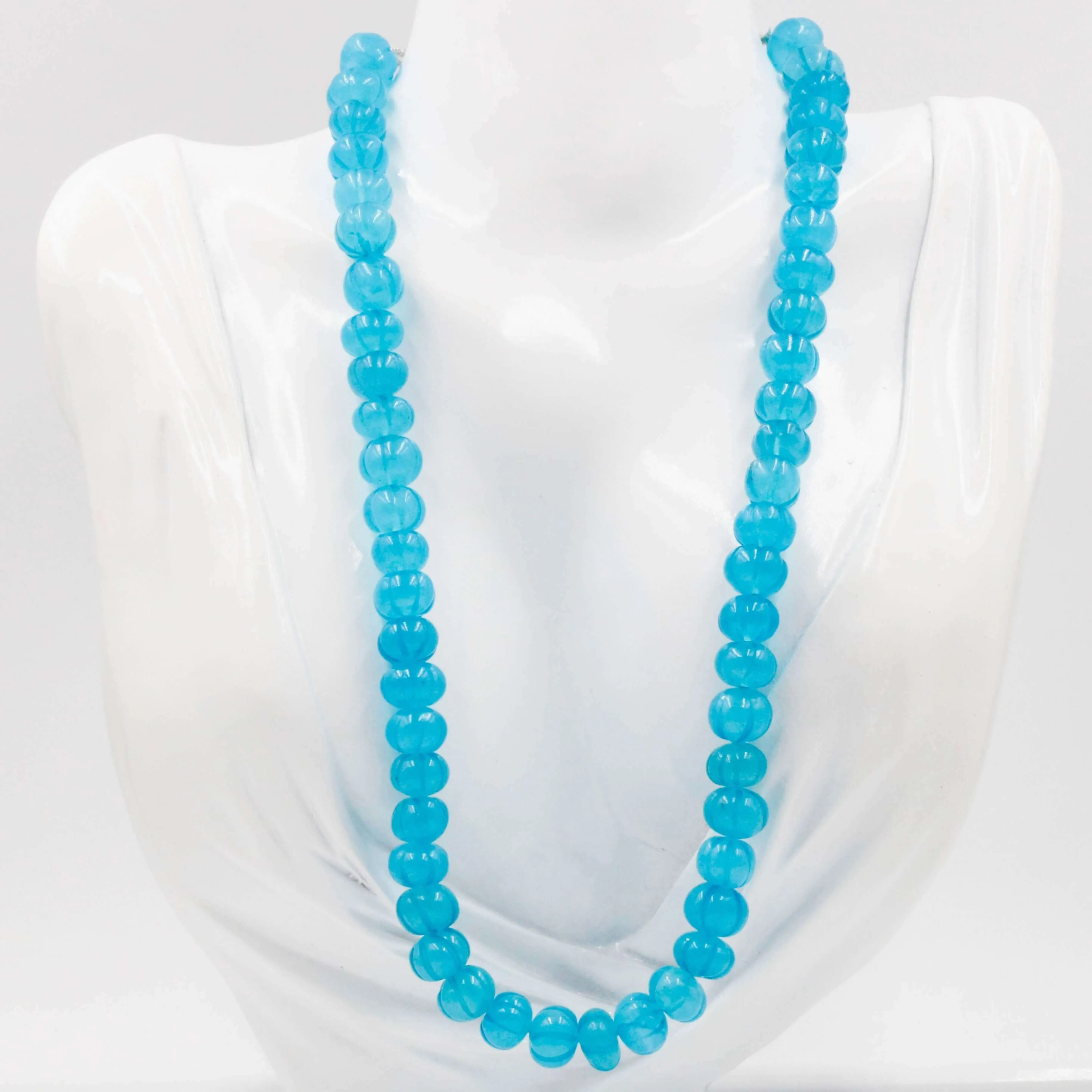 Natural Blue Quartz Necklace Blue Quartz Beaded Necklace Blue Gemstone Necklace Indian Necklace Sarafa Necklace Quartz Jewelry SKU 6142883