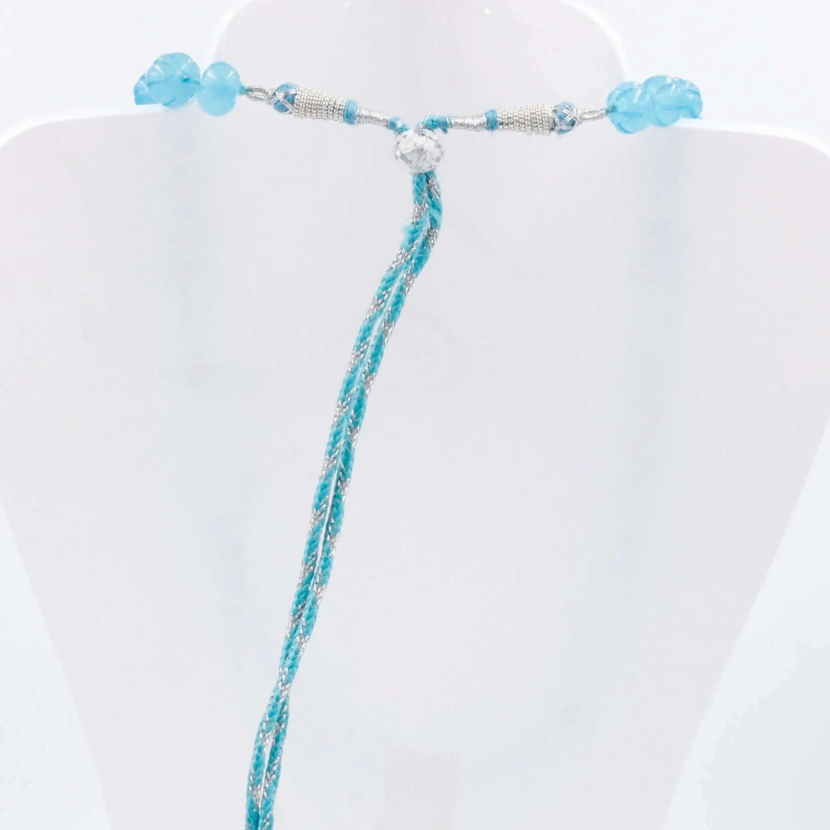 Natural Blue Quartz Necklace Blue Quartz Beaded Necklace Blue Gemstone Necklace Indian Necklace Sarafa Necklace Quartz Jewelry SKU 6142883