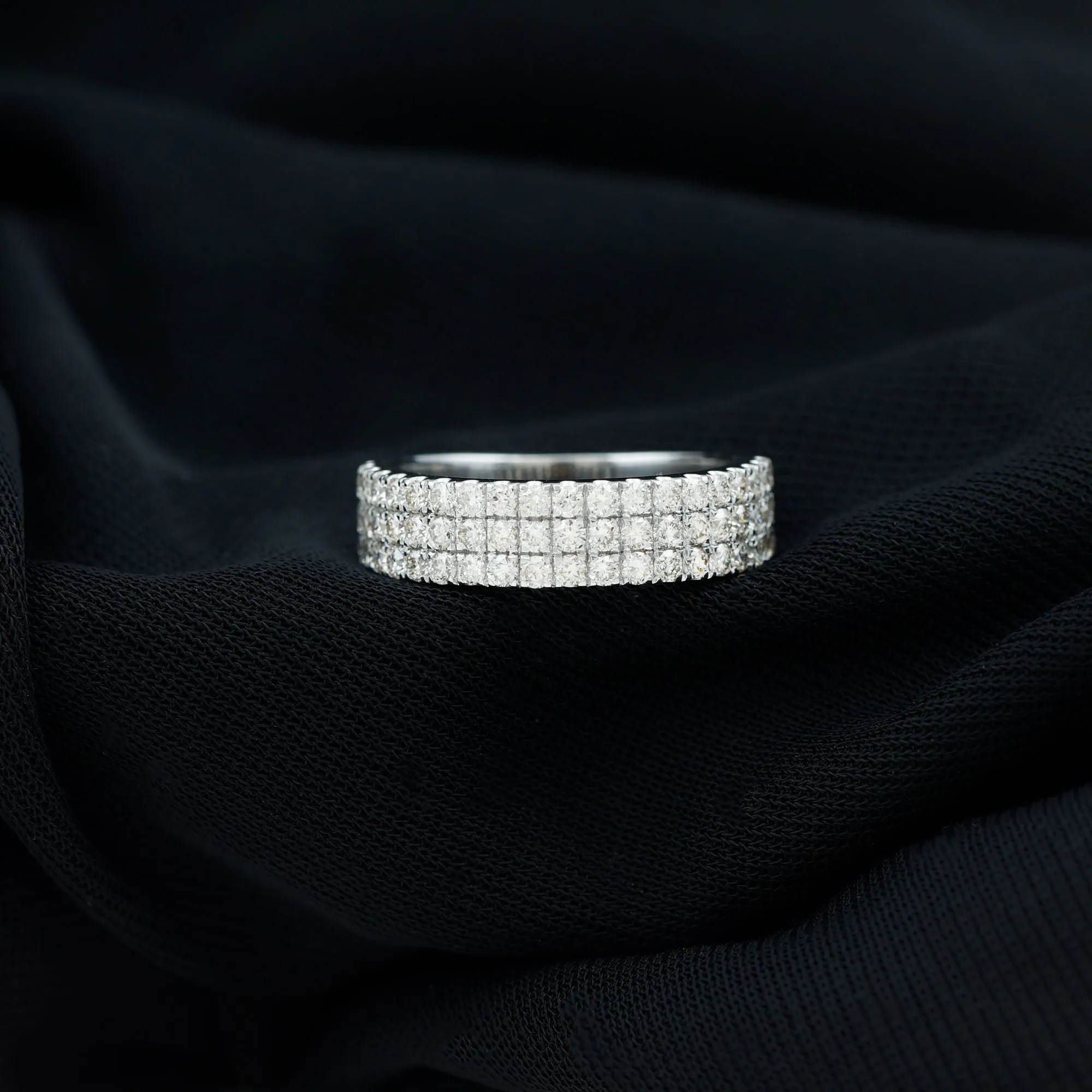 Natural Diamond Wide Half Eternity Band Ring