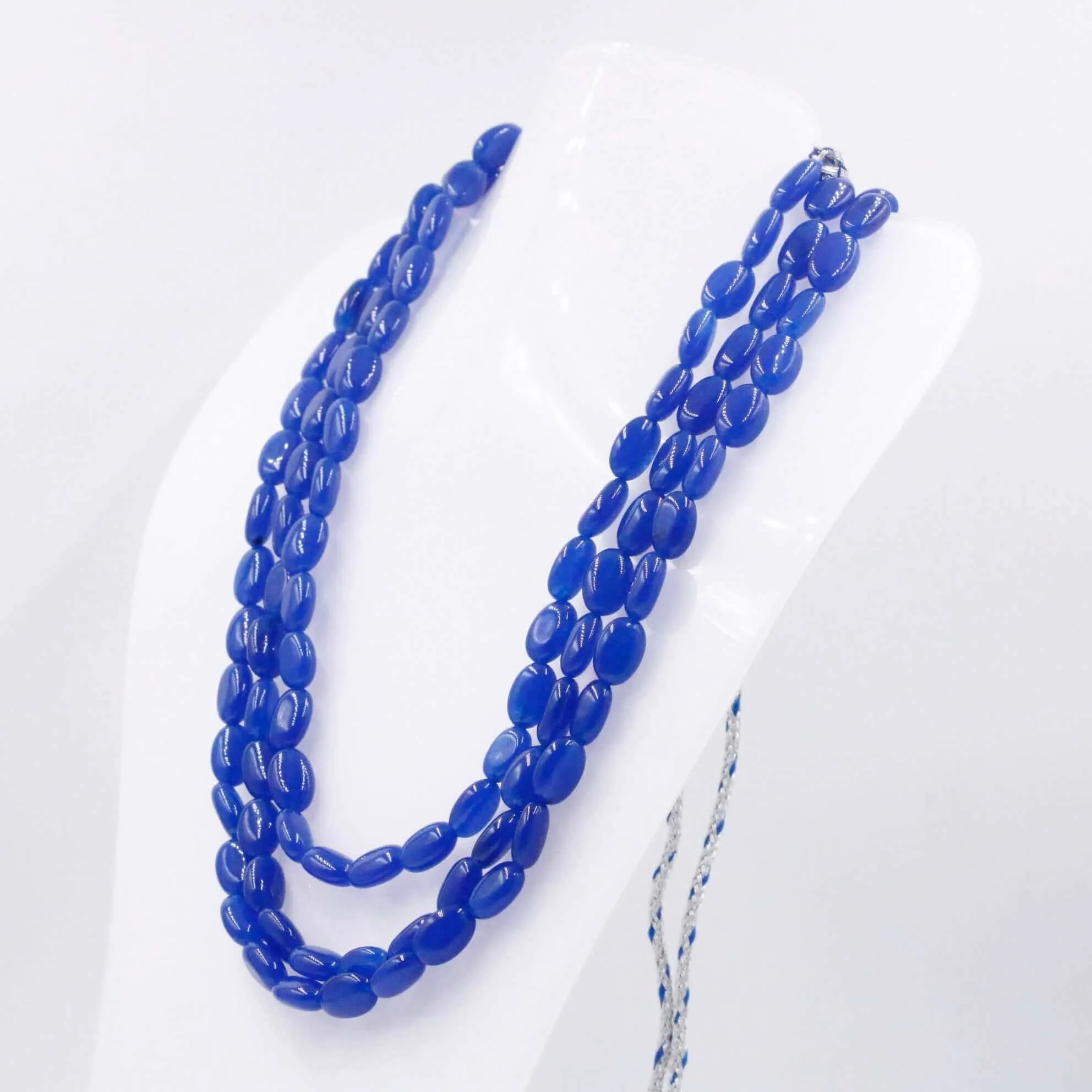 Natural Quartz Necklace Blue Gemstone Necklace Genuine Quartz Beaded Necklace Indian Necklace Sarafa Necklace Blue Bead Necklace