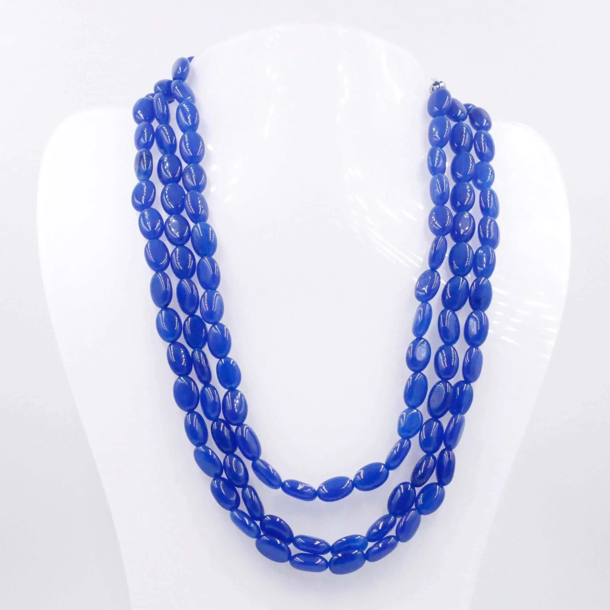 Natural Quartz Necklace Blue Gemstone Necklace Genuine Quartz Beaded Necklace Indian Necklace Sarafa Necklace Blue Bead Necklace