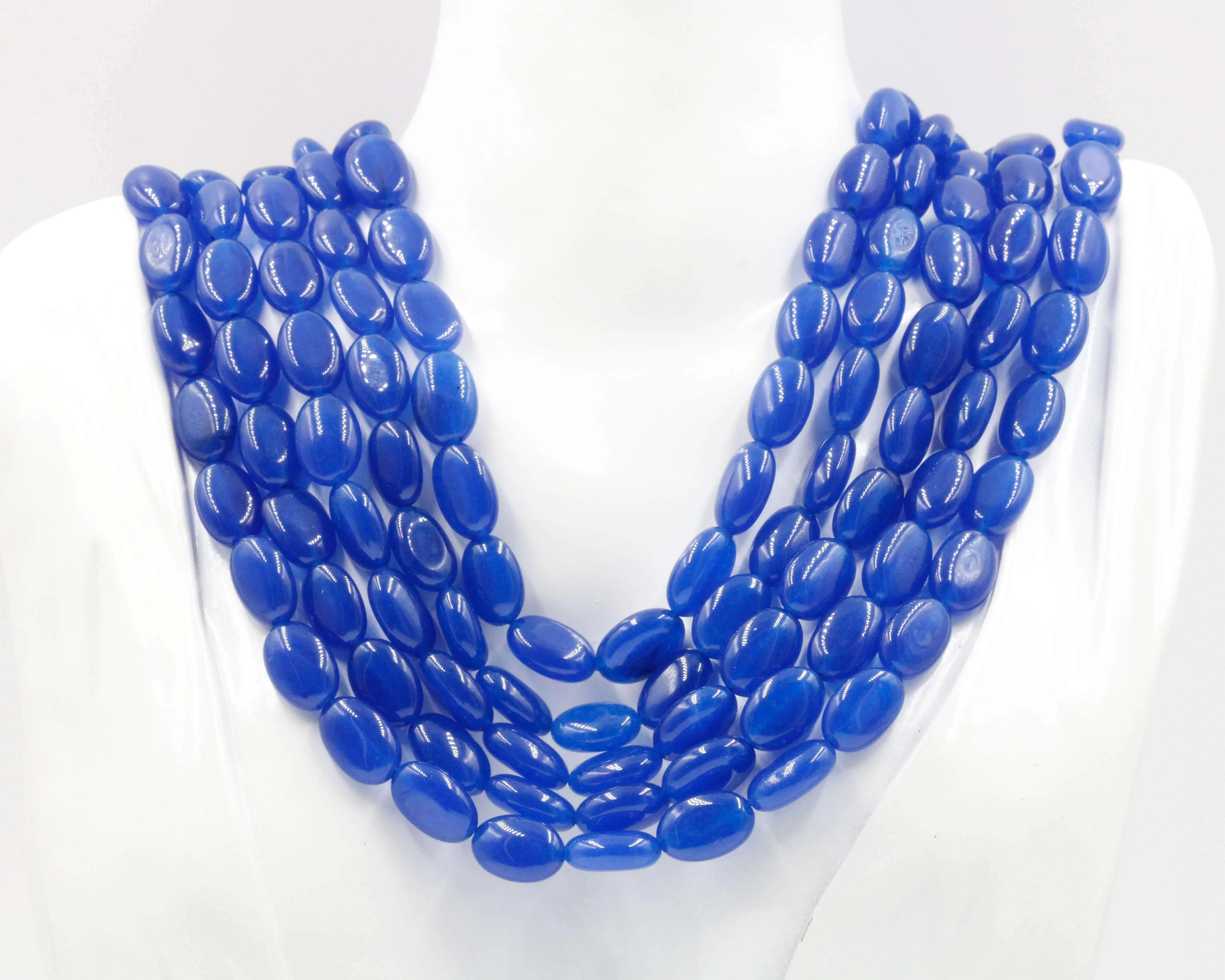 Natural Quartz Necklace Blue Gemstone Necklace Genuine Quartz Beaded Necklace Indian Necklace Sarafa Necklace Blue Bead Necklace