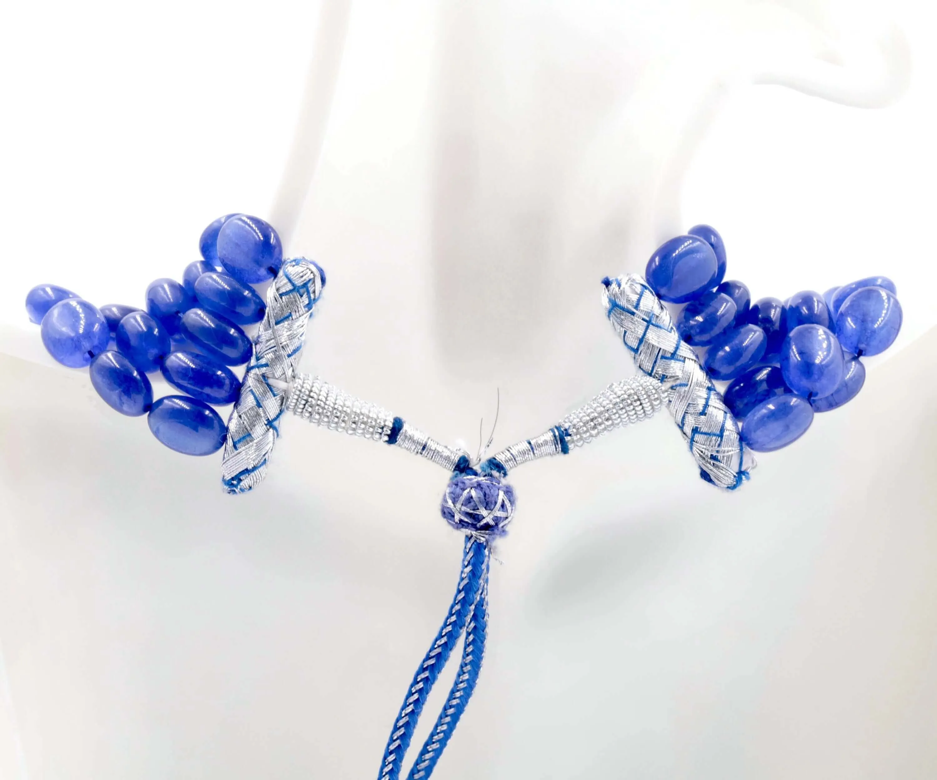 Natural Sapphire Quartz Necklace Blue Quartz Beads Layering Necklace Quartz Necklace Blue Necklace Simple Necklace : 113215,114254