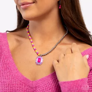 Necklaces Contrasting Candy - Multi Pink N2248