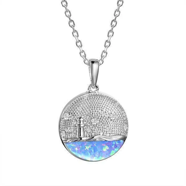 Opal Lighthouse Medallion Pendant