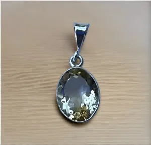 Oval Citrine Pendant Set In Sterling Silver