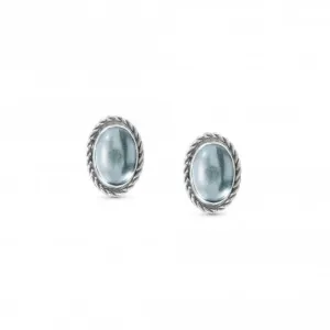 Oval Rich Stone Light Blue Topaz Earrings 027800/025