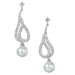 Patrizia Sophisticated Lux Pearl and Cubic Zirconia Bridal Earring