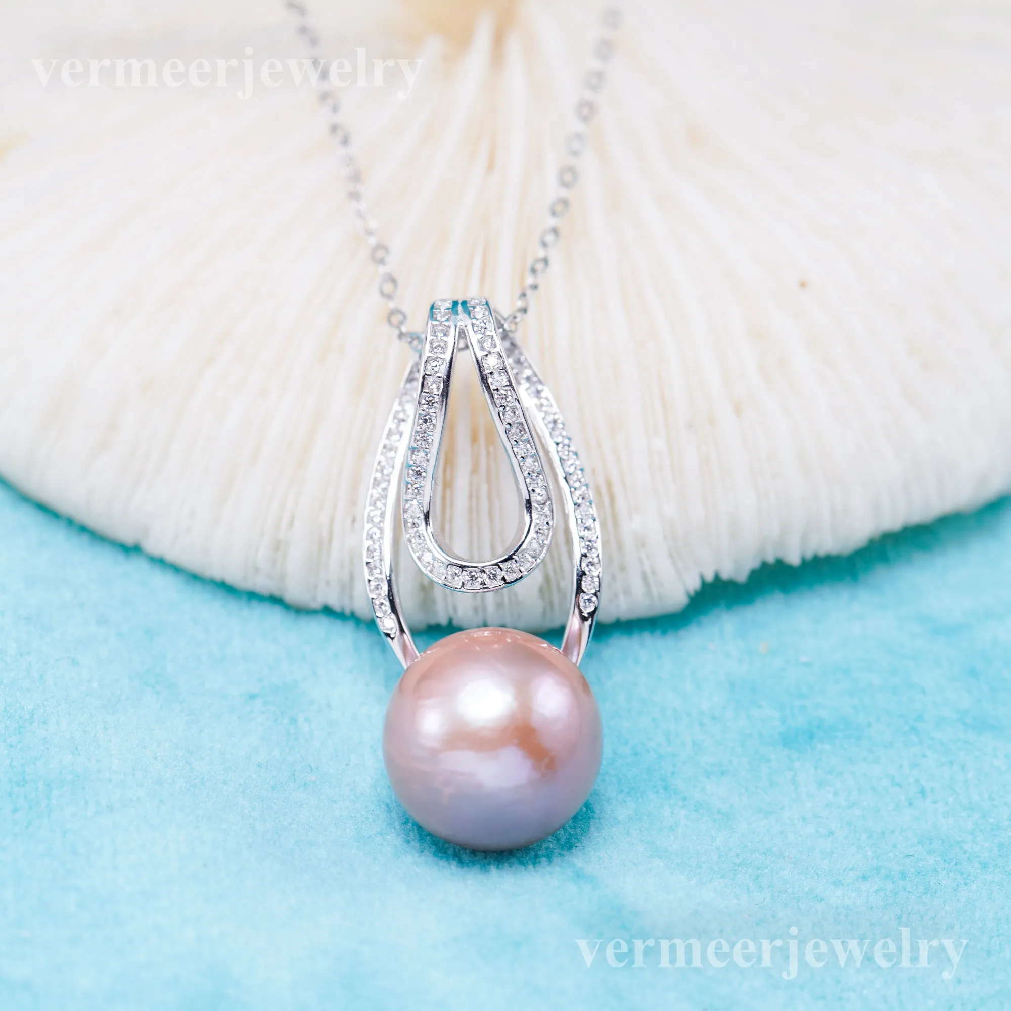 Pe011104 DIY 9-12mm Natural Freshwater pearl pendant accessory 925 sterling silver engagement jewelry necklace for women