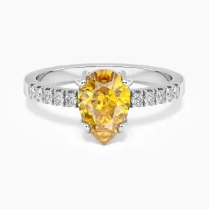 Pear Shaped Citrine Ring in 925 Silver | Irosk Australia ®