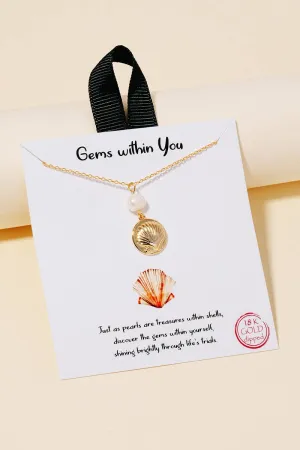 Pearl Clam Pendant