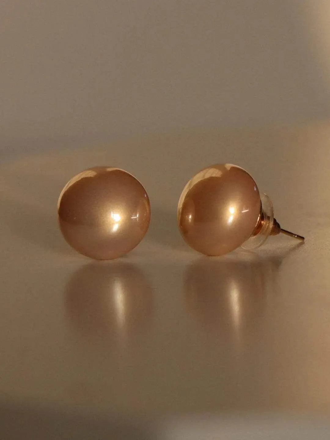 Pearl Statement Studs Baby Pink