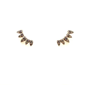 Petite Pear Shape Diamond Climber Earrings