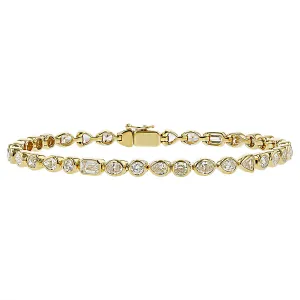 Portofino Mixed Shape Diamond Line Bracelet