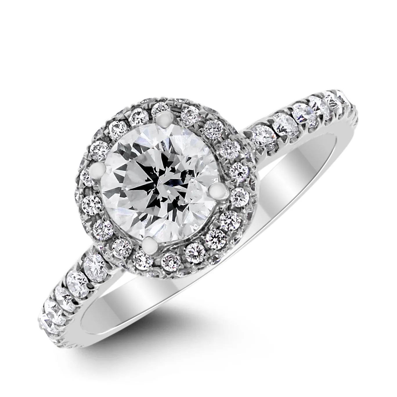 Promises Engagement Ring Bridal Set (1.01 ct Round KSI3 EGLUSA Diamond) in White Gold