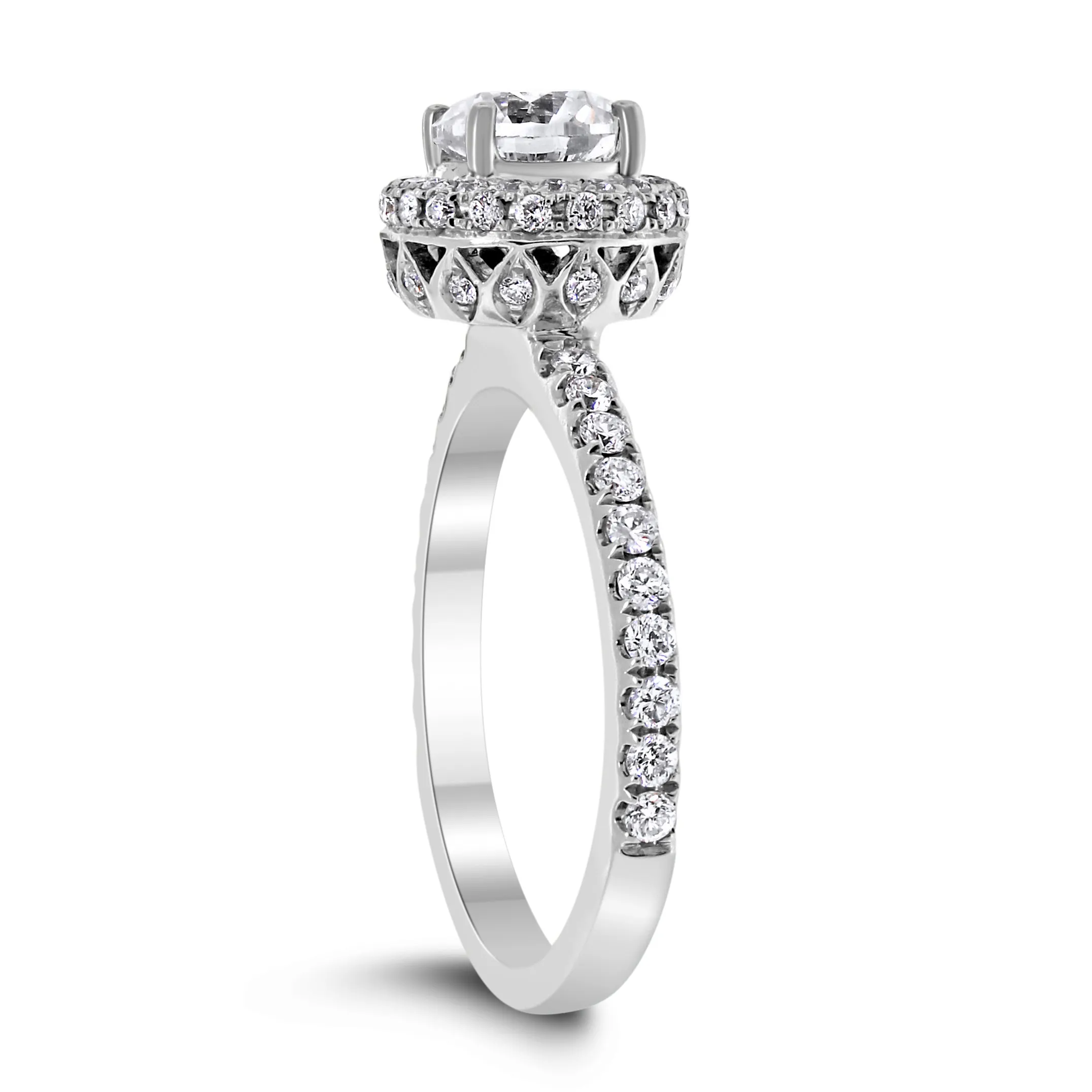 Promises Engagement Ring Bridal Set (1.01 ct Round KSI3 EGLUSA Diamond) in White Gold