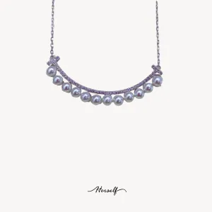 Radiant Smile 12-Pearl Akoya Silver Necklace