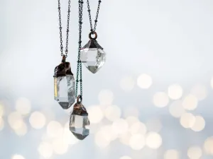 Raw crystal necklace | Electroformed crystal necklace