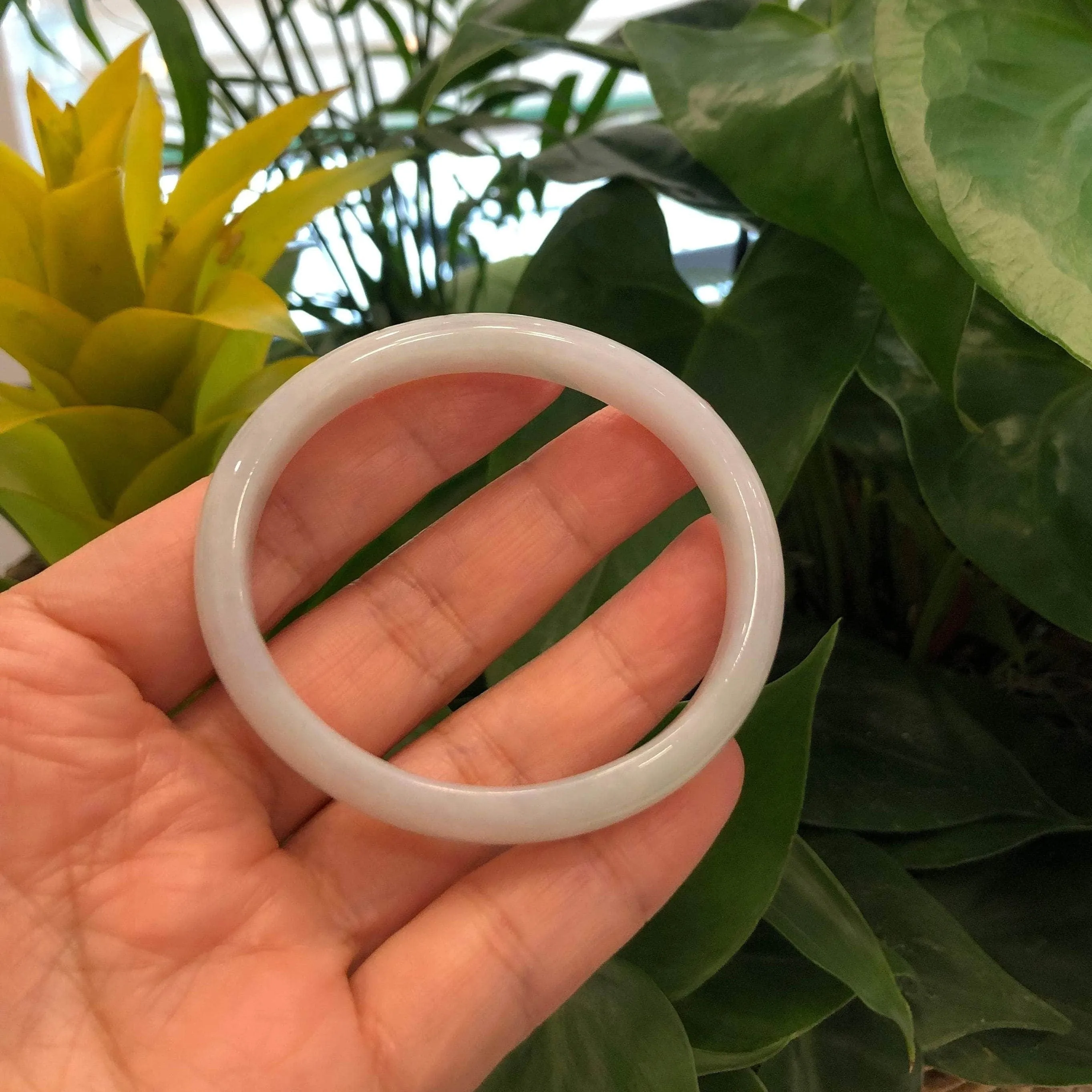 RealJade® Genuine Burmese Green Jadeite Jade Oval Bangle (58.40 mm) #294