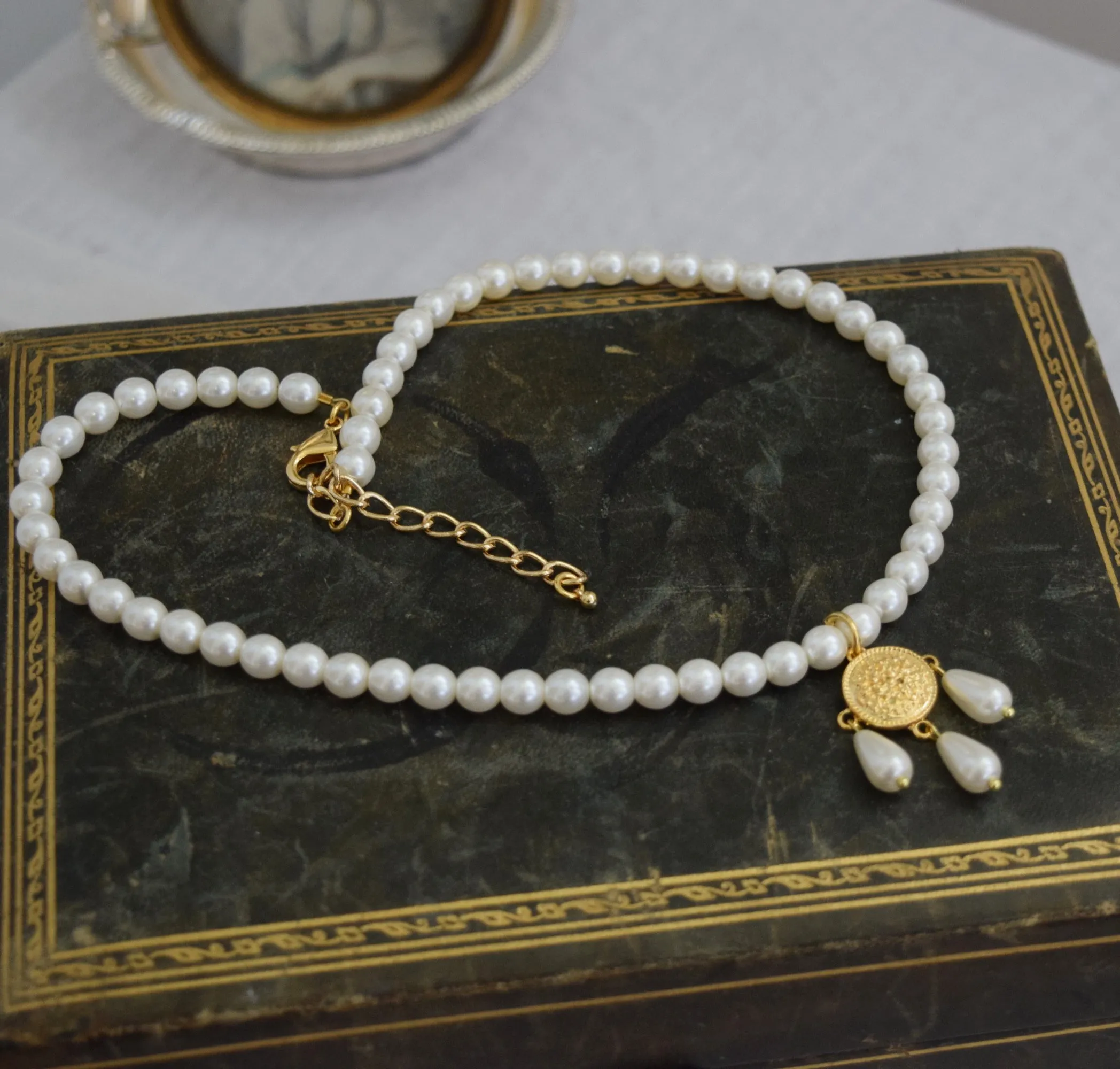 Renaissance Pearl and Coin Necklace