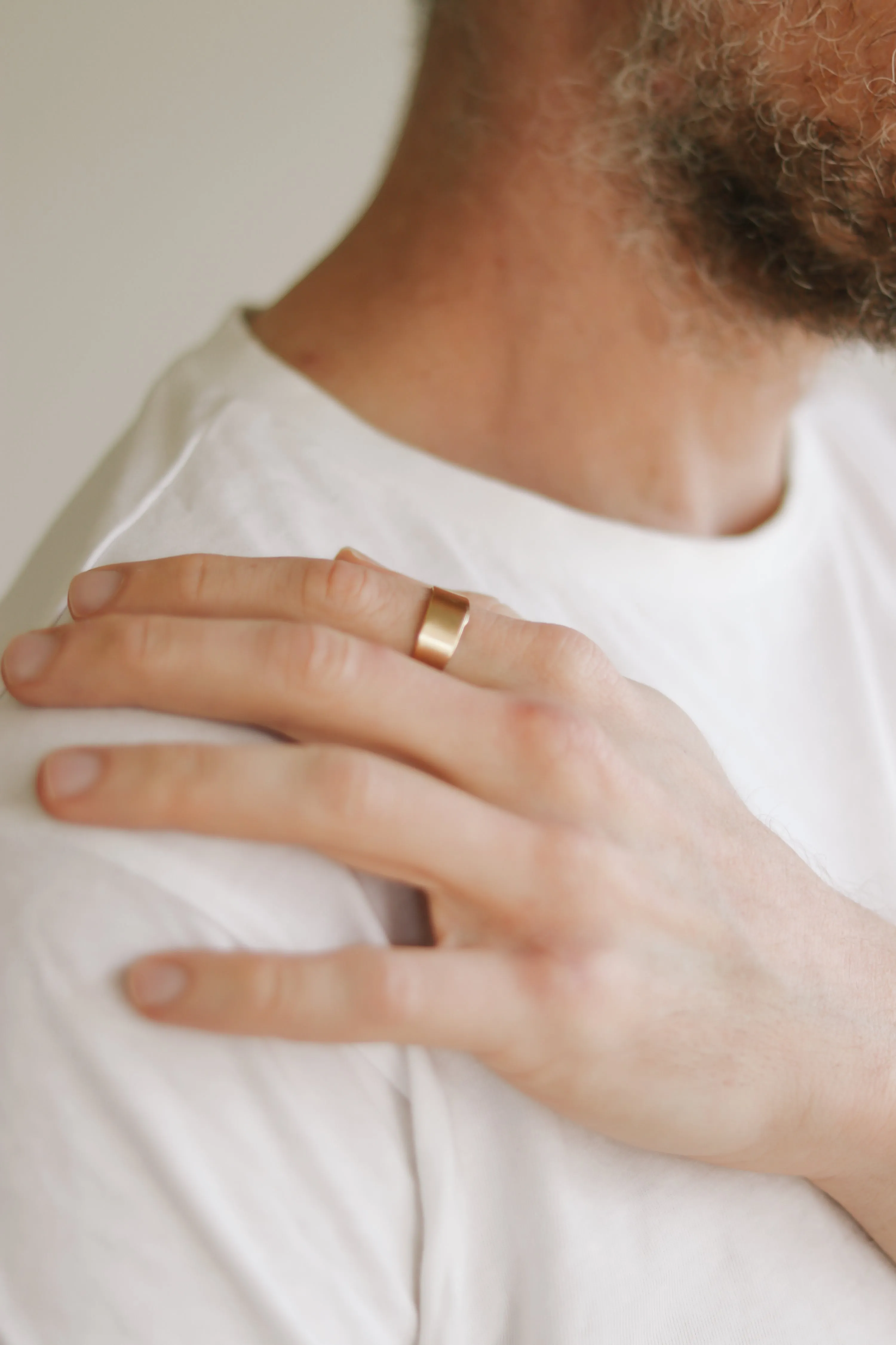 Ring for men, gold plain ring, men's ring, boyfriend gift for him, adjustable ring, wrapped ring, minimalist mens jewelry, stacking ring