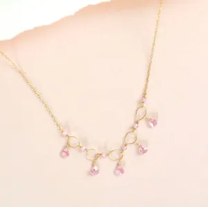 Rose Quartz Gemstone Mini Sparkler Necklace