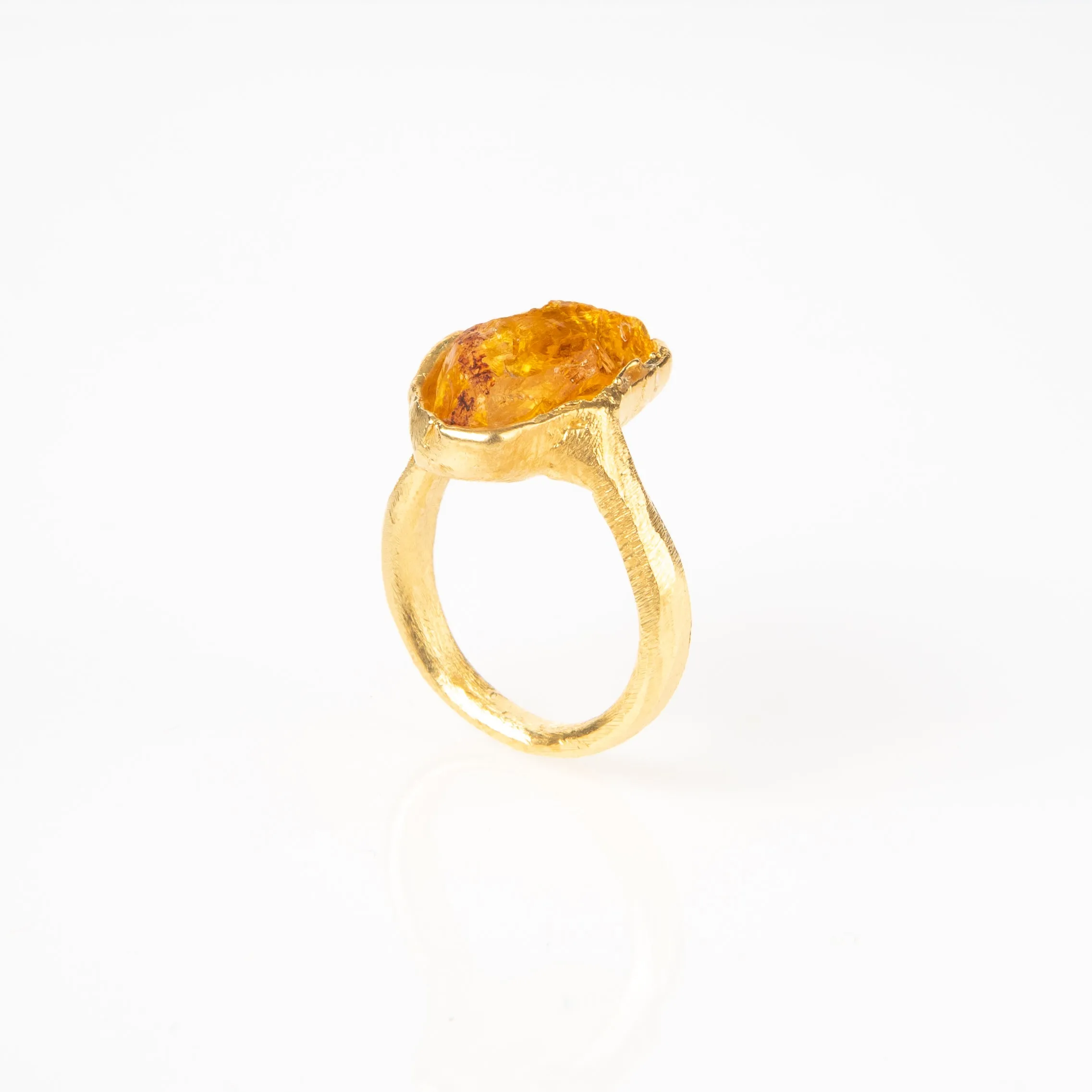 Rough Citrine Ring