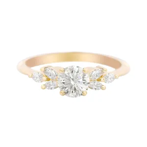 Round and Marquise Diamond Engagement Ring Small, "Penelope"