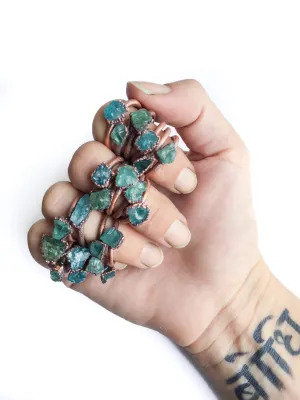 SALE Rough apatite ring | Blue apatite ring