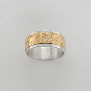 Salmon Silver with Gold Band