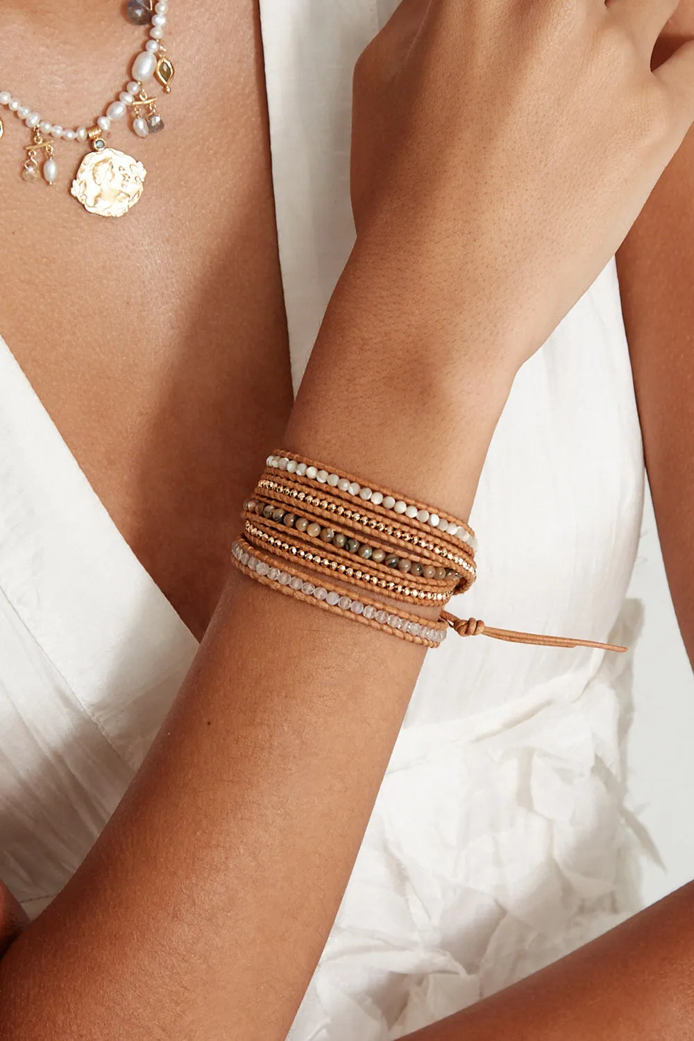 Santi Wrap Bracelet Natural Mix