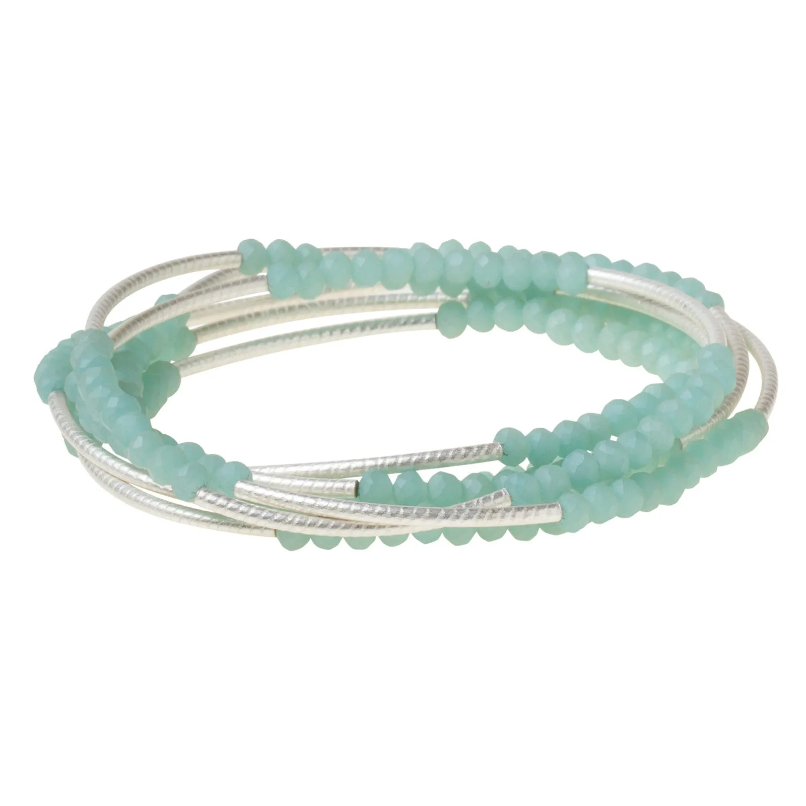 Scout Crystal Wrap Bracelet Necklace-Turquoise/Matte Silver