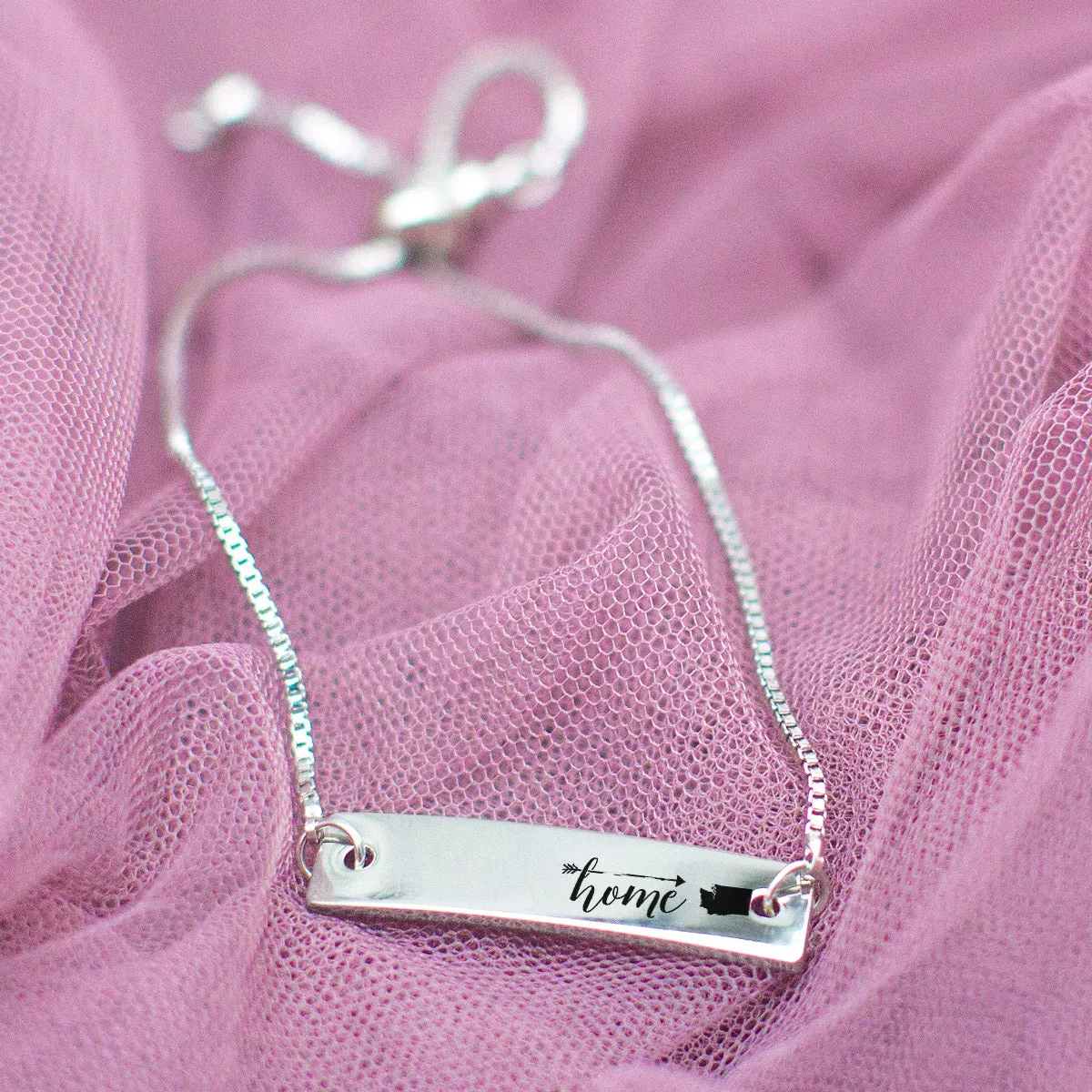 Silver Home is Washington Adjustable Bar Bracelet