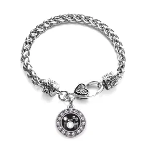 Silver Table Set Circle Charm Braided Bracelet