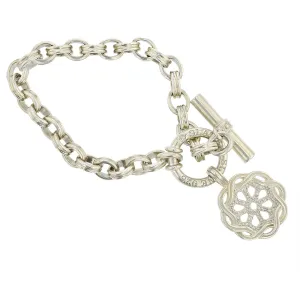 Slane Sterling Silver Diamond Fenesta Charm Bracelet