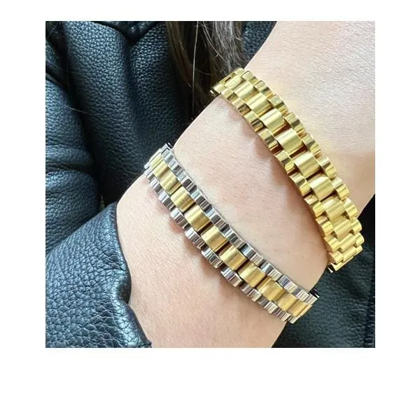 Stainless Steel 'Watch' Bracelet: Gold Plated (BG4000)