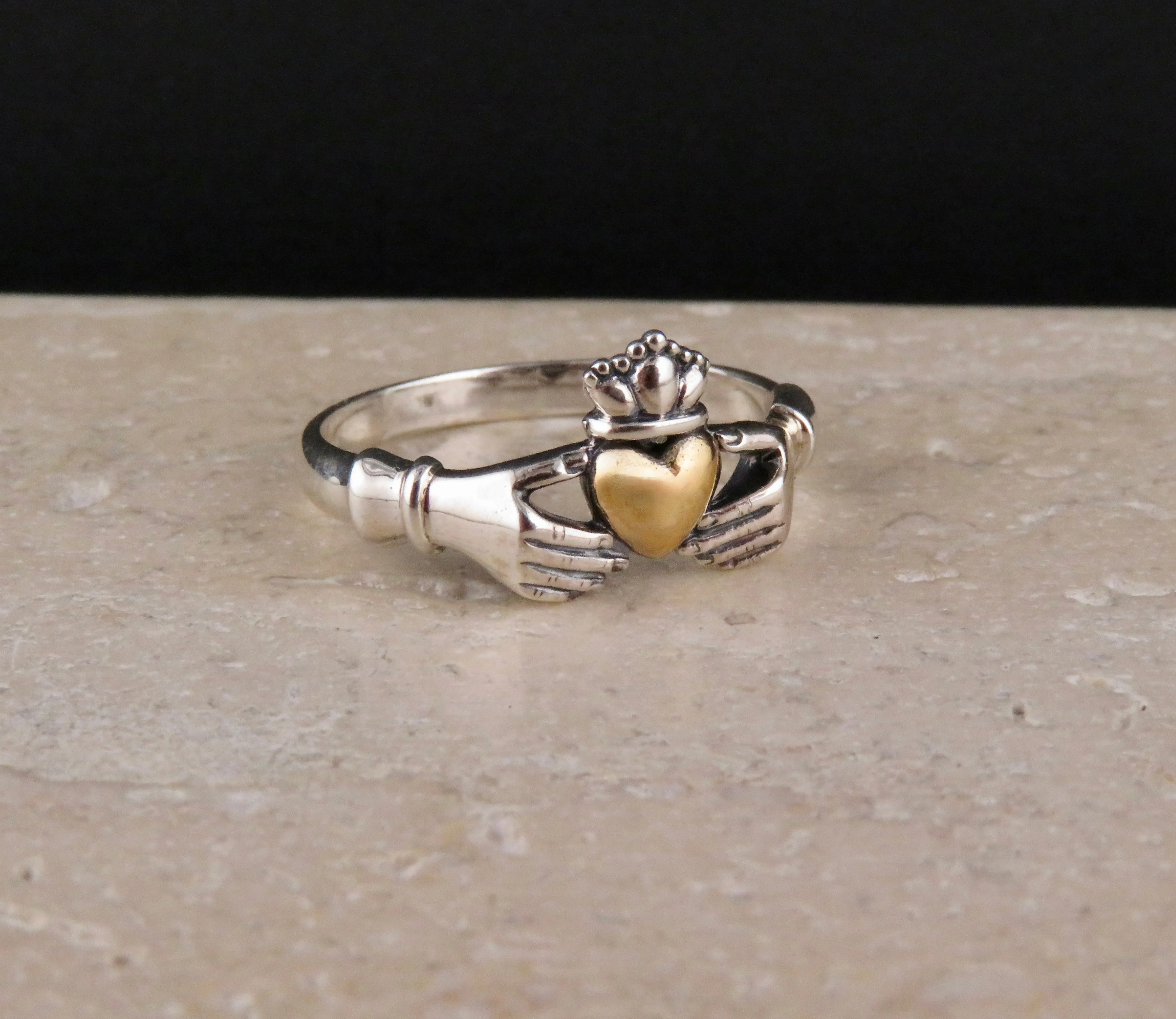 Sterling Claddagh Ring - Mixed Metals