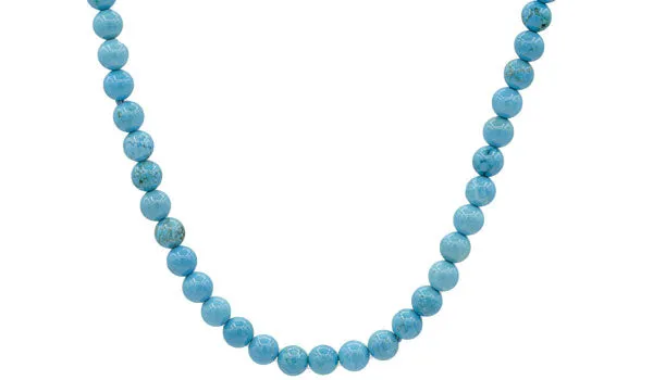 Sterling Silver 90's Style Mini Adjustable Blue Howlite Natural Gemstone Necklace