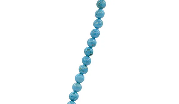 Sterling Silver 90's Style Mini Adjustable Blue Howlite Natural Gemstone Necklace