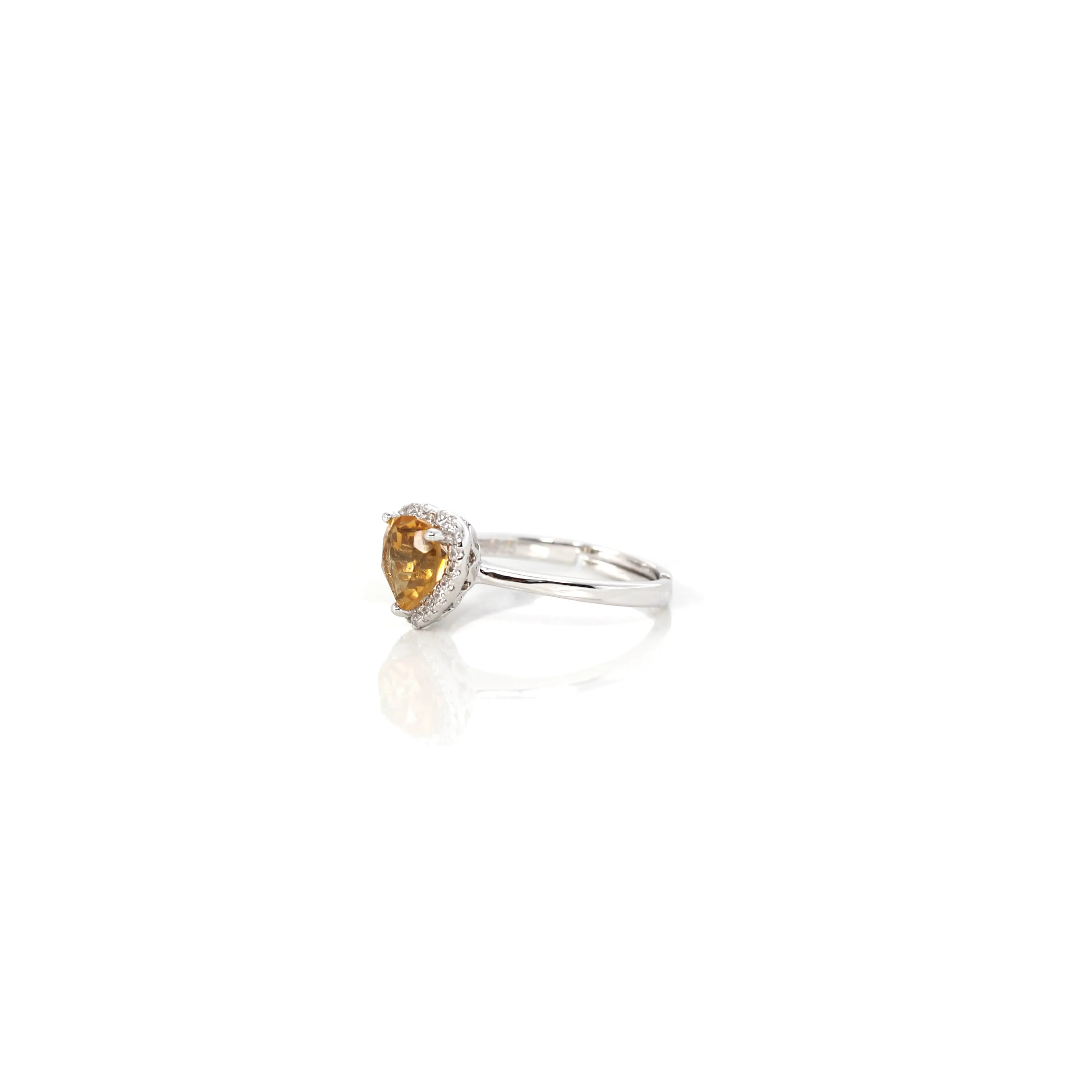 Sterling Silver Amethyst, Citrine, & Topaz Love Heart Ring