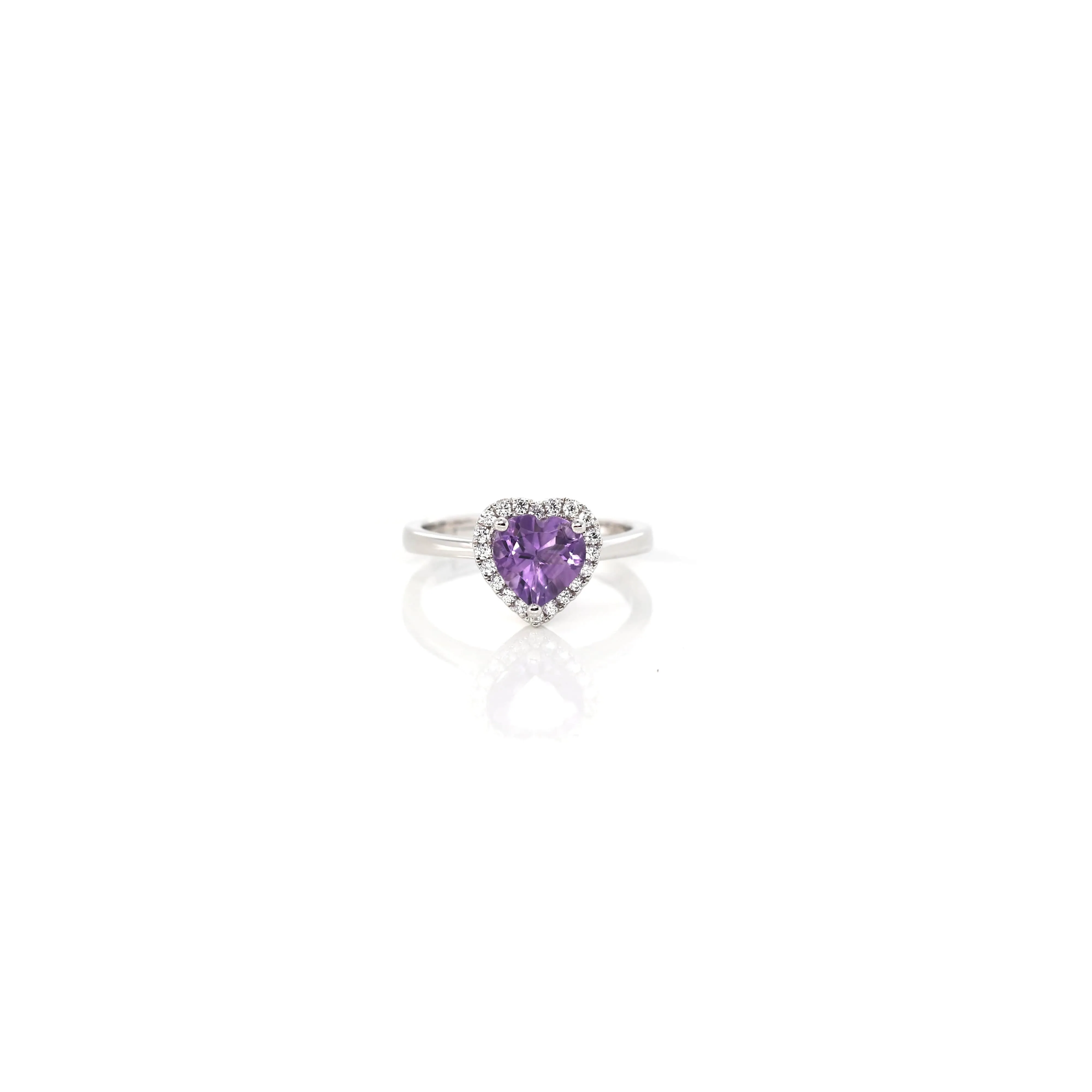 Sterling Silver Amethyst, Citrine, & Topaz Love Heart Ring