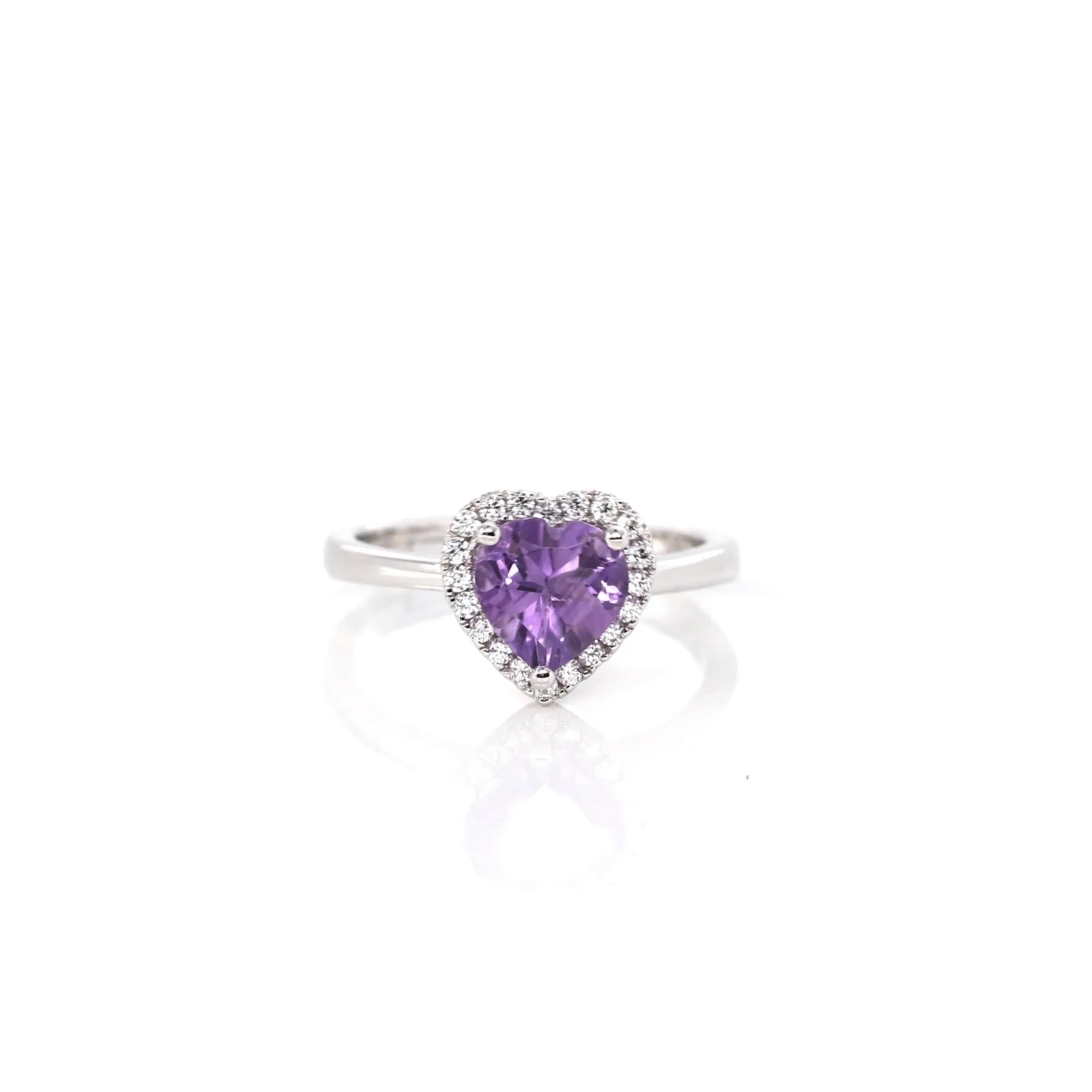 Sterling Silver Amethyst, Citrine, & Topaz Love Heart Ring